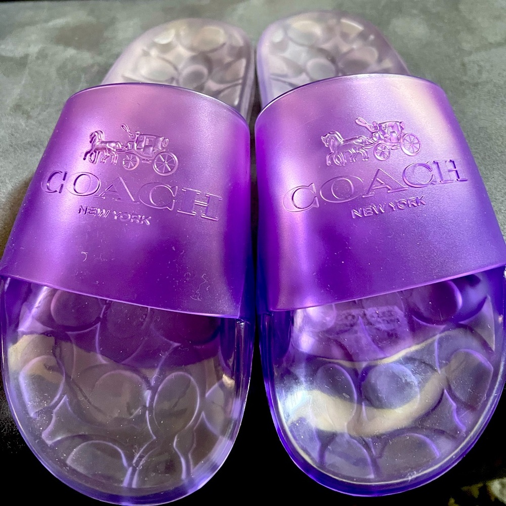 Coach purple slides. Size 9.